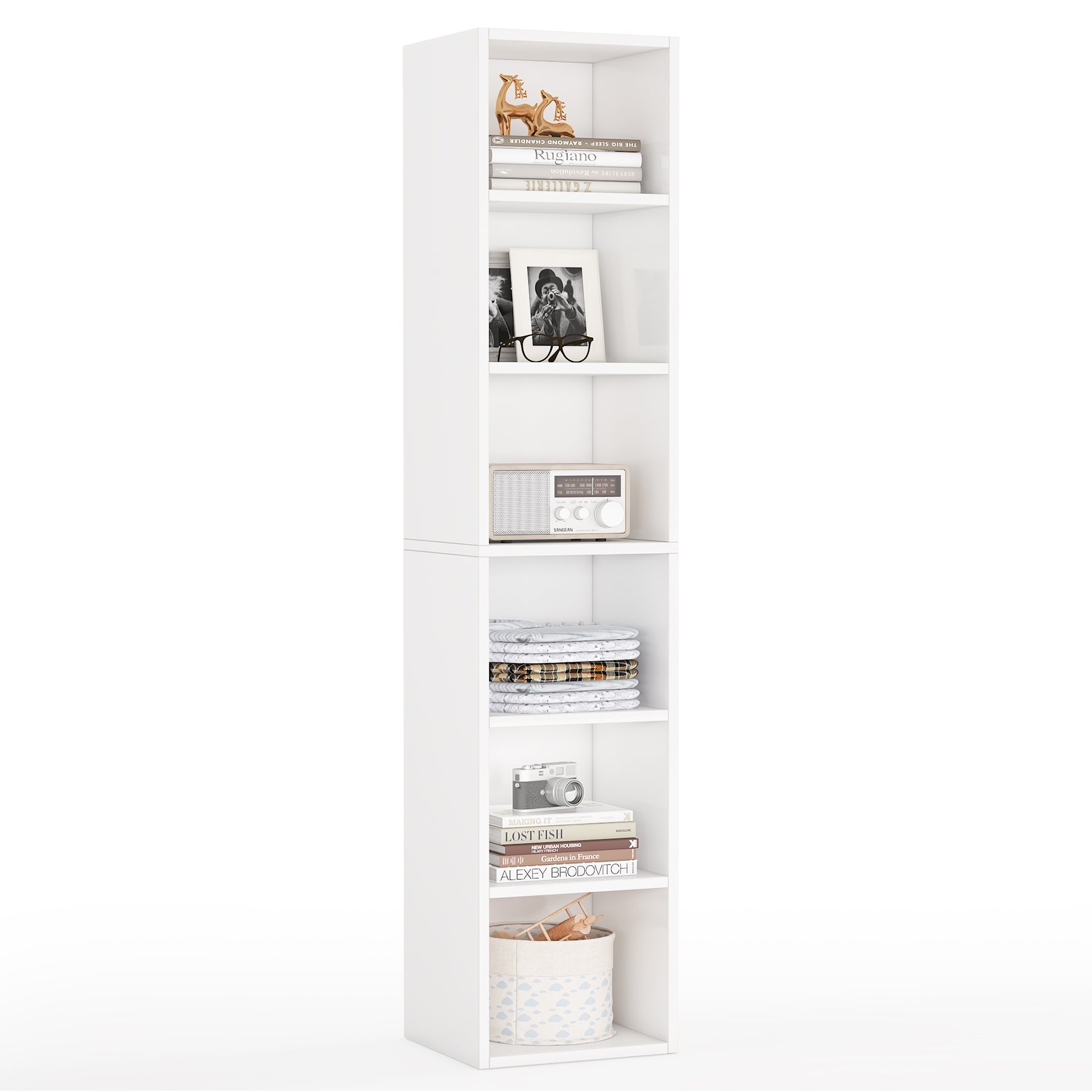 6-Tier Bookcase 70.9" Cube Display Shelves